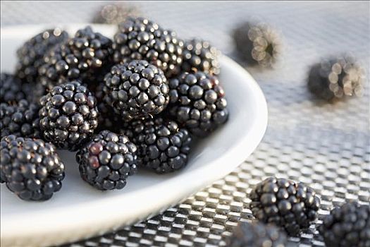 黑莓,旁侧,盘子