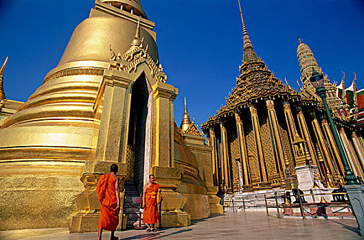 泰国,曼谷,寺院,僧侣,大皇宫