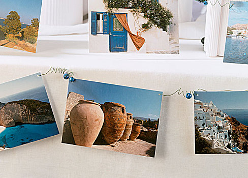 希腊,明信片,装饰,自助餐