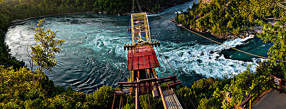 全景,线缆,电车,高处,漩涡,尼亚加拉瀑布,安大略省,加拿大,日落