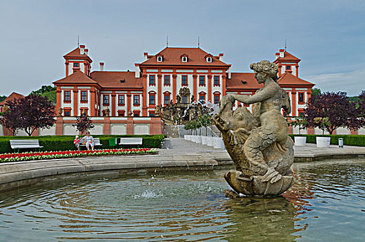 宫殿,巴洛克,建造,西北,布拉格,捷克共和国,欧洲