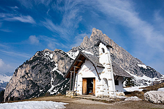 小教堂,顶峰,白云岩,意大利,欧洲