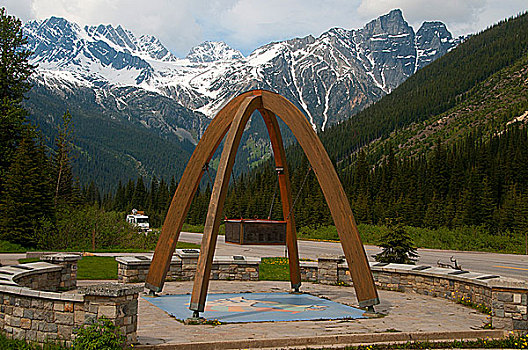 加拿大,不列颠哥伦比亚省,冰川国家公园,国家,古迹,公路,纪念建筑