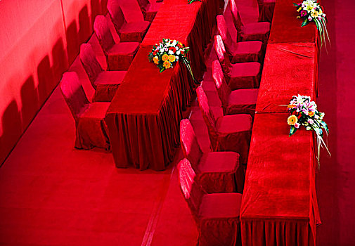 红色,座椅,会议厅