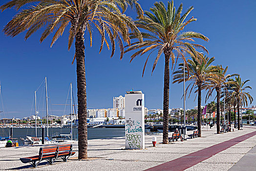 散步场所,码头,阿尔加维,葡萄牙