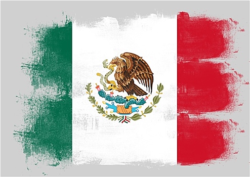 旗帜,墨西哥,涂绘,画刷