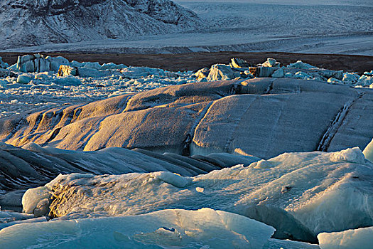 冰山,冰河河道,泻湖,东方,冰岛
