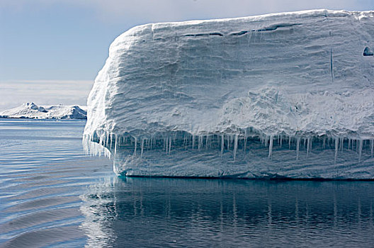 平行,冰山,冰柱,悬挂,南极