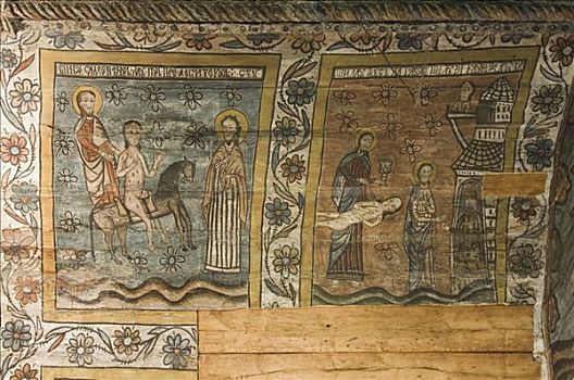 圣经,场景,木头,教堂,神圣,世界遗产,马拉穆列什,罗马尼亚