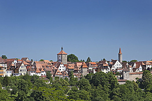 风景,罗腾堡,中心,弗兰克尼亚,巴伐利亚,德国南部,德国