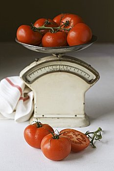 西红柿,老,厨房秤