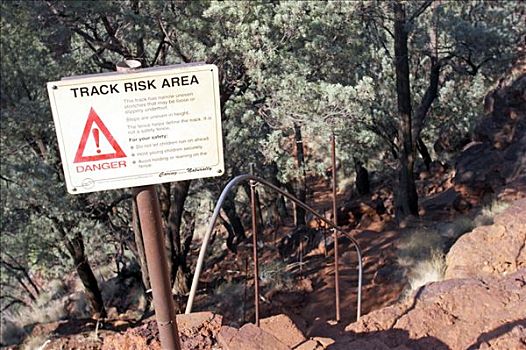 危险,标识,峡谷,卡瑞吉尼国家公园,区域,西澳大利亚