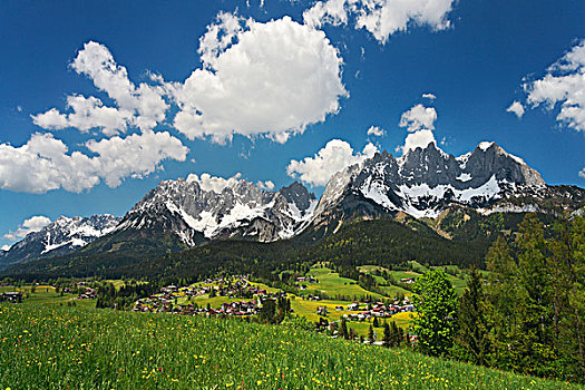 山,全景,提洛尔,奥地利,欧洲