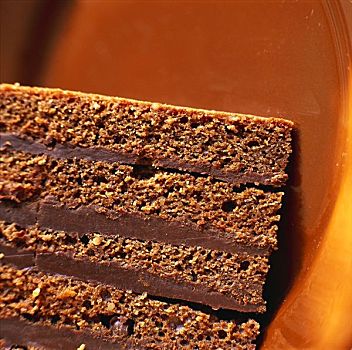 巧克力块,蛋糕,褐色背景