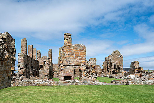 宫殿,城堡遗迹,奥克尼群岛,苏格兰,英国