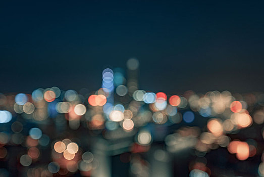城市夜晚的灯光,抽象光斑