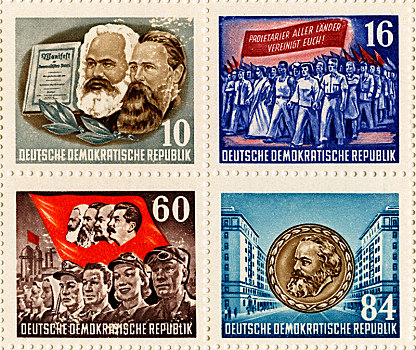 邮票,只有,卡尔马克思,纪念,东德,民主德国