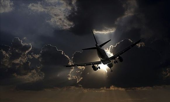 飞机,飞,太阳,风暴,云