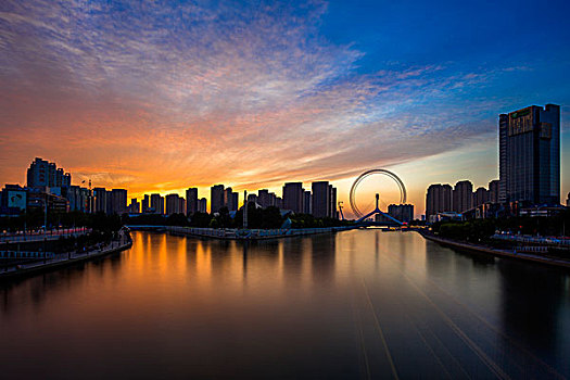 天津,夜景,城市