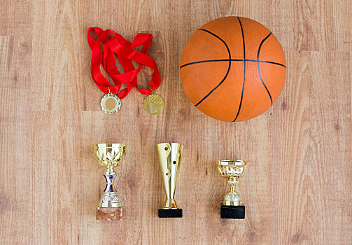 篮球,球,奖杯,金色,奖牌
