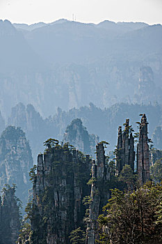 湖南张家界国家森林公园天子山御笔峰群峰