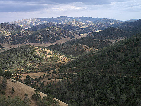 俯视,群山,北加州,加利福尼亚,美国