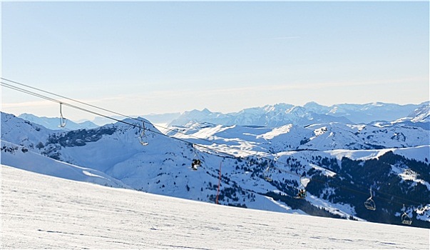 滑雪,轨道,滑雪缆车,阿尔卑斯山