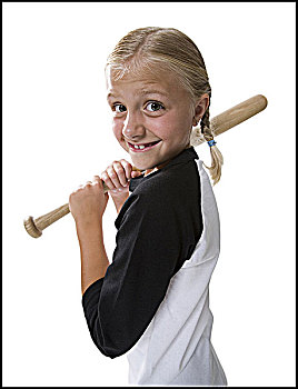女孩,棒球棒