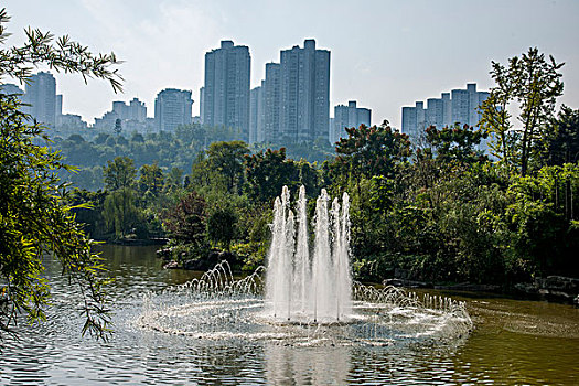 重庆渝北区龙头寺公园喷水池