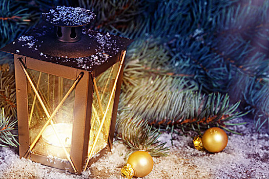 金色,灯笼,圣诞装饰