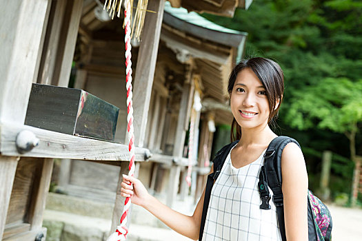 女人,声响,钟,日本寺庙