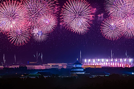 建国七十周年烟花表演