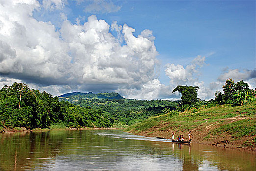 只有,河,山,孟加拉,十月,2007年