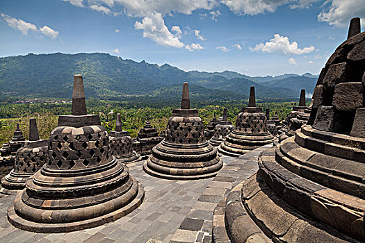 佛塔,寺庙,印度尼西亚,亚洲