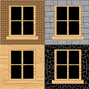 木质,窗户,墙壁