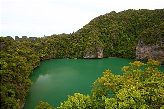 翠绿色,泻湖,苏梅岛