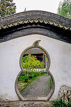 中国,江苏,苏州,月亮,门,一个,古典,花园