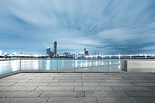 空,磚,地面,城市,天際線