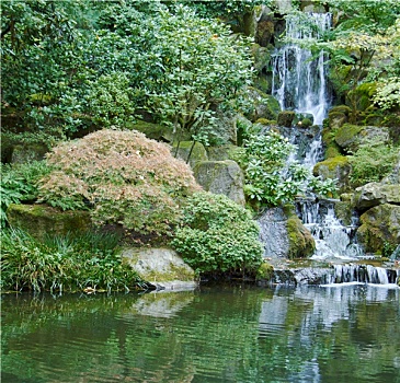 日式庭园,瀑布