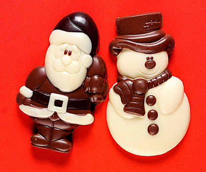 圣诞老人,雪人,巧克力