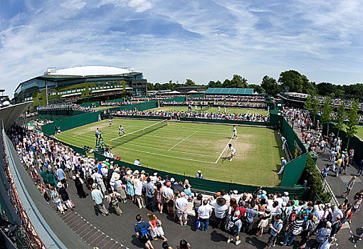 英格兰,伦敦,温布尔登,一堆,享受,比赛,球场,网球,冠军