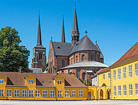 皇宫,主教,座椅,博物馆,大教堂,后面,罗斯基勒,西兰岛,区域,丹麦,欧洲