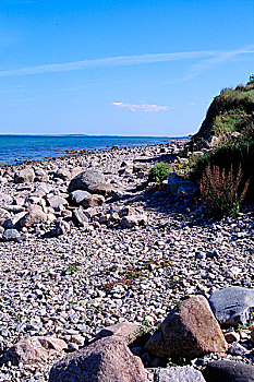 风景,海滩,远眺,岩石,岸边,靠近,波罗的海