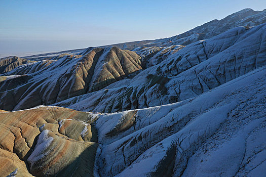 新疆精河,红山嘴冬景格外俊美,航拍