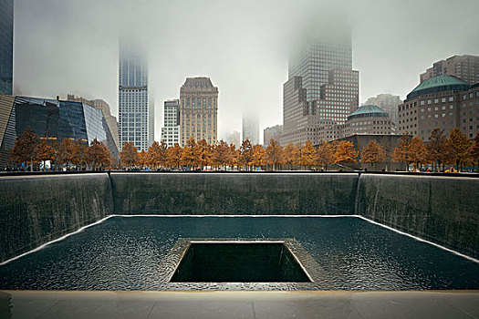 纽约,911事件,纪念,雾状,白天,十一月,曼哈顿,人口,城市,美国