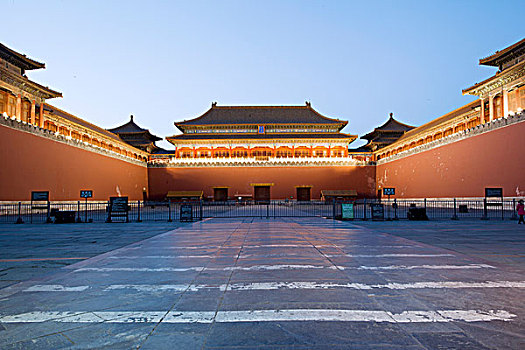 北京地标建筑著名景点故宫午门夜景