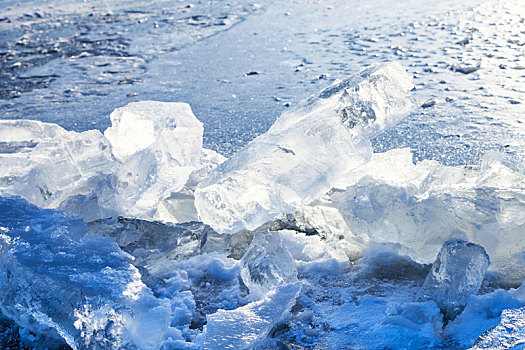 冰块,边缘,冰冻,河