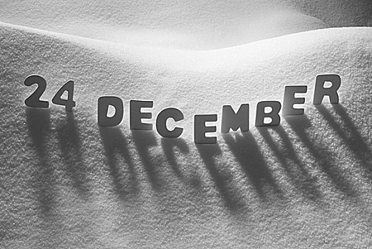 白色,文字,12月24日,雪