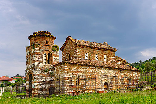 拜占庭风格,教堂,靠近,培拉特,阿尔巴尼亚,欧洲