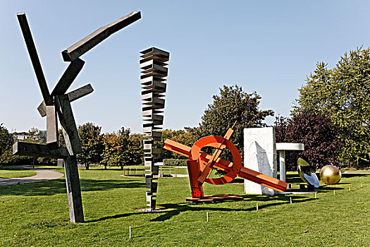 排,现代,雕塑,公园,北莱茵威斯特伐利亚,德国,欧洲